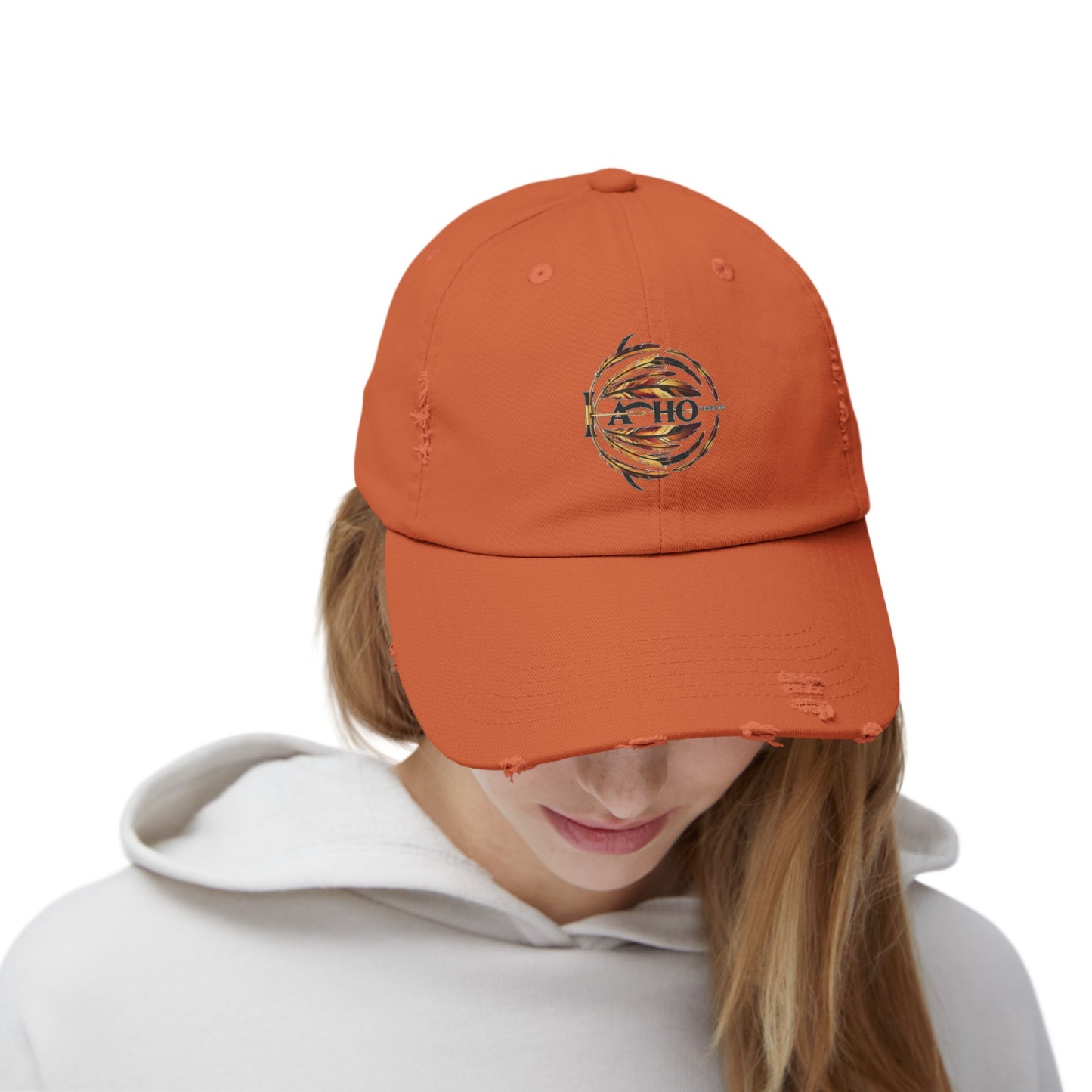 Burnt Orange Distressed Cap